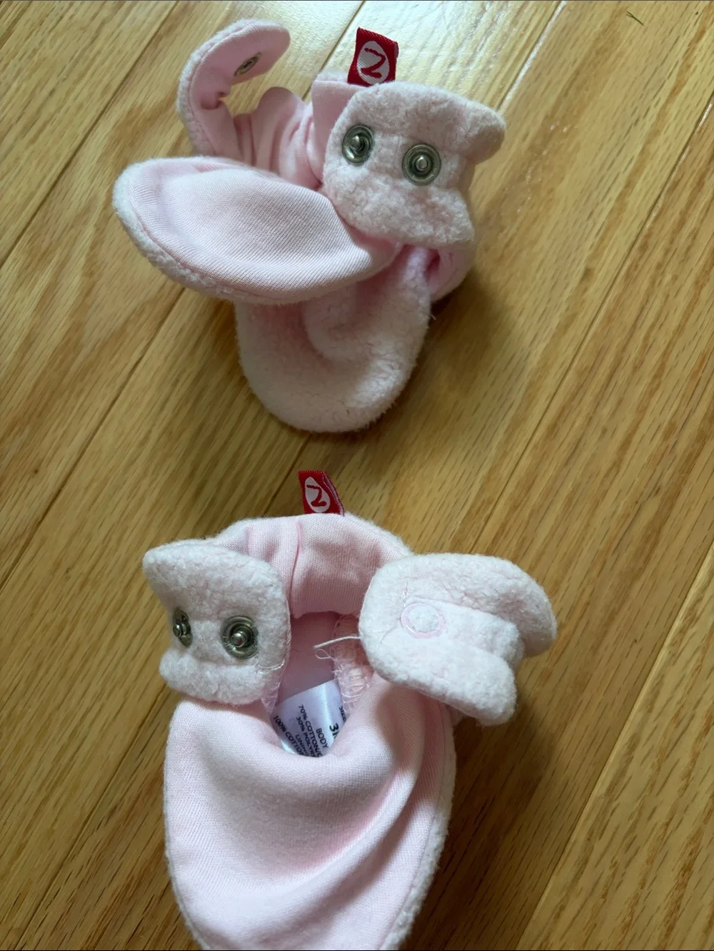 Soft Fleece Baby Booties 0-3m light pink